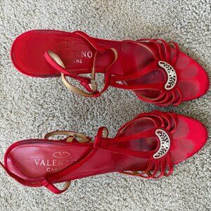 Valentino Garavani Red Strappy Heels Women's Size 40